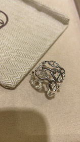 Hermes pig nose three-layer chain sterling silver open ring-3713
