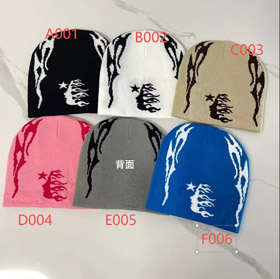 Hellstar rhinestone embroidered logo baseball cap/knit hat-5083