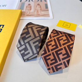 Fendi Striped FF Jacquard Silk Formal Tie-6564  